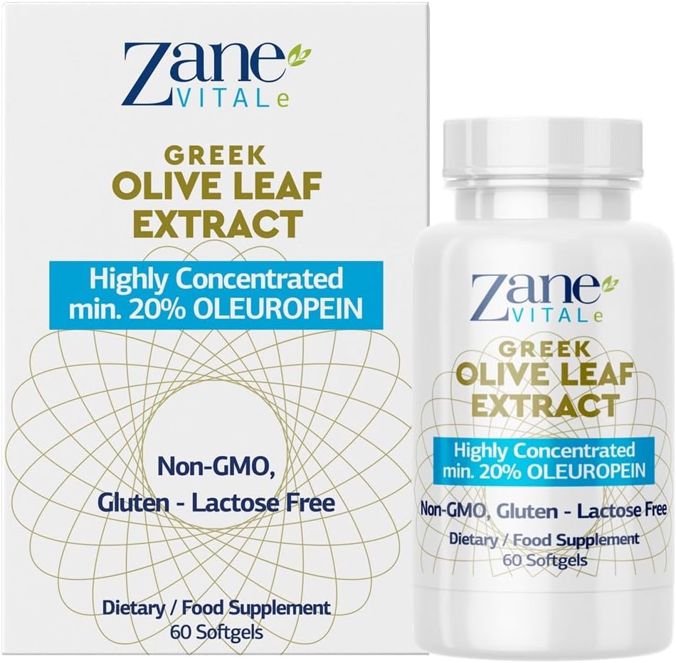 Okti Zaitun Yunani Ekstrak - min 20% Oleuropein - Menyediakan Pendukung Tekanan Darah Abadi dan Sehat, Promoses Cardiovaskular Sistem Kesehatan - 60 Capsules Non-GMO, Gluten - Laktosa - Paraben Bebas