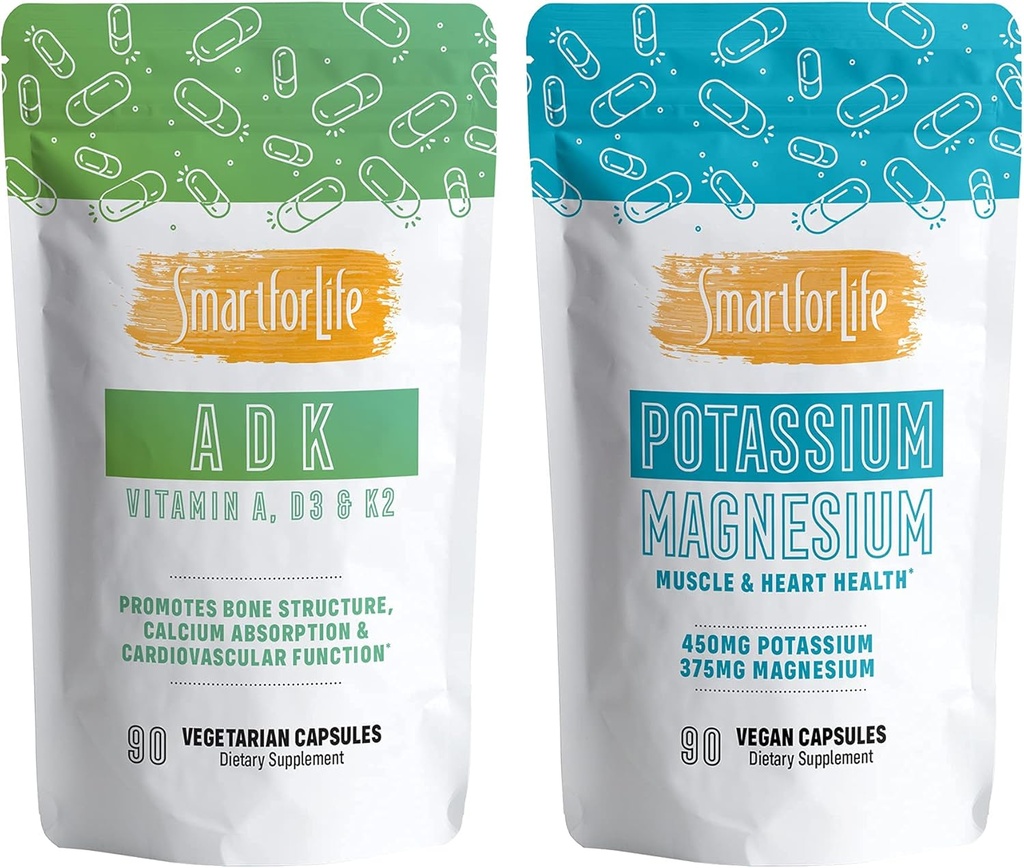 Cerdas untuk hidup Potasium Magnesium & Vitamin A, D3, K2 90 Count