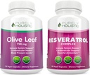 Murni Holistic Olive Leaf Ekstrak 750mg + Reveratrol Kompleks 1450mg - 300 Vegan Capsules - Dibuat di Amerika Serikat
