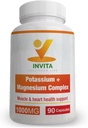 Kompleks Potasium Ninita Magnesium 1000 MG untuk Dukungan Leg & Muscle I (90 Kapsul) - Potasium Absorpsi Tinggi Aspartate dengan Magnesium Aspartate Oxide Glycinate Gluconate & Cap