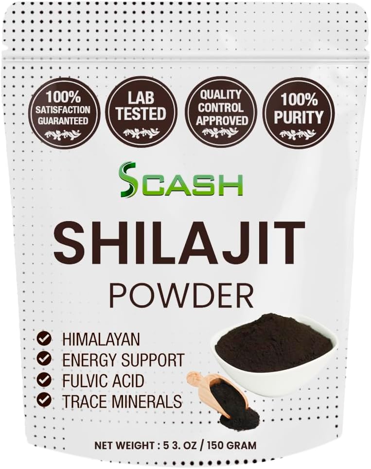 skala 600 Hamba Shilajit Dry Extract Powder, 5.3 Ounce / 150g, Shilajit Pure Himalaya Mineral dengan Acid Fulvic, Senyawa Mineral Fulvic untuk Tambahan Energi
