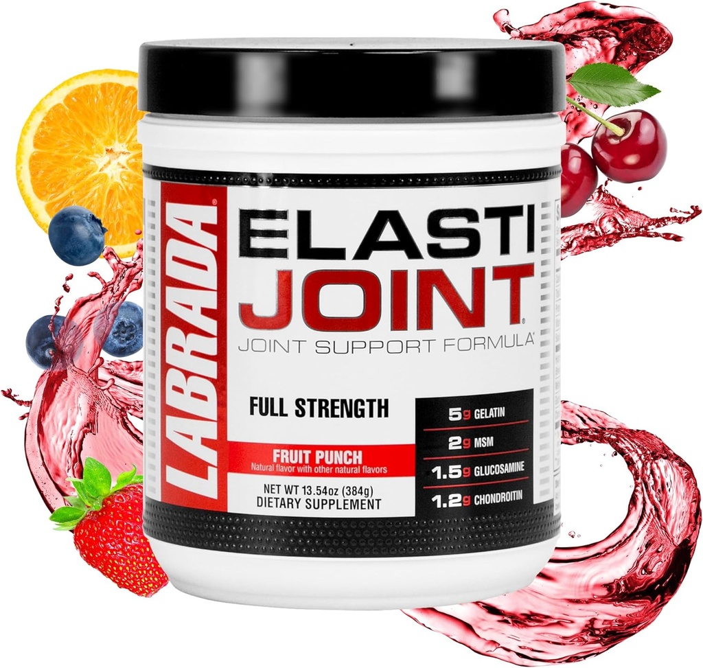 Labrada Nutrition Elastijoint, Fruit Punch, Glucosamin Joint Support Towder for Men & Women, Health Supplemen with MSM, Glucosamin Chondroitin MSM - Gluten- Free