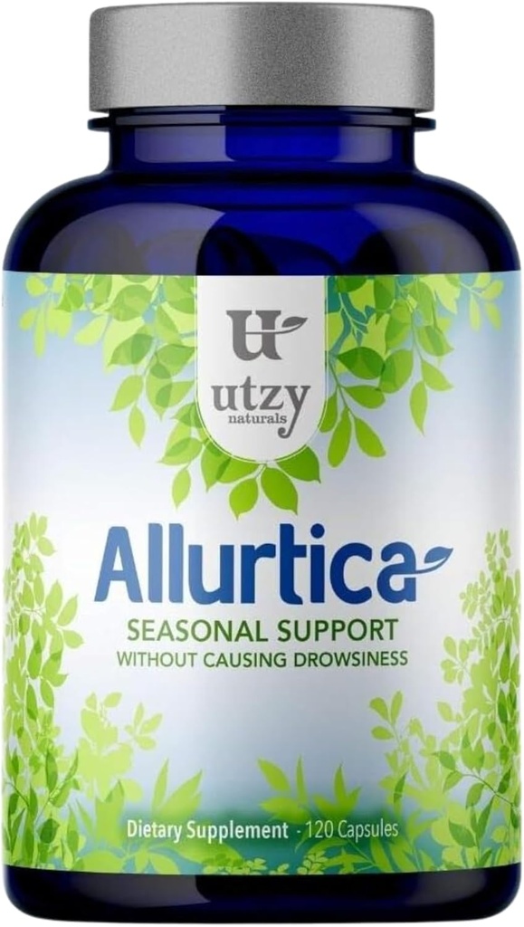 Suplemen Allurtica Allurtica; Herbal Suplemen dengan Quercetin dan Stinging Nettle £124; Dukungan Musim untuk Dewasa & Anak-anak 124; Non Drowsy 124; 120 Capsules