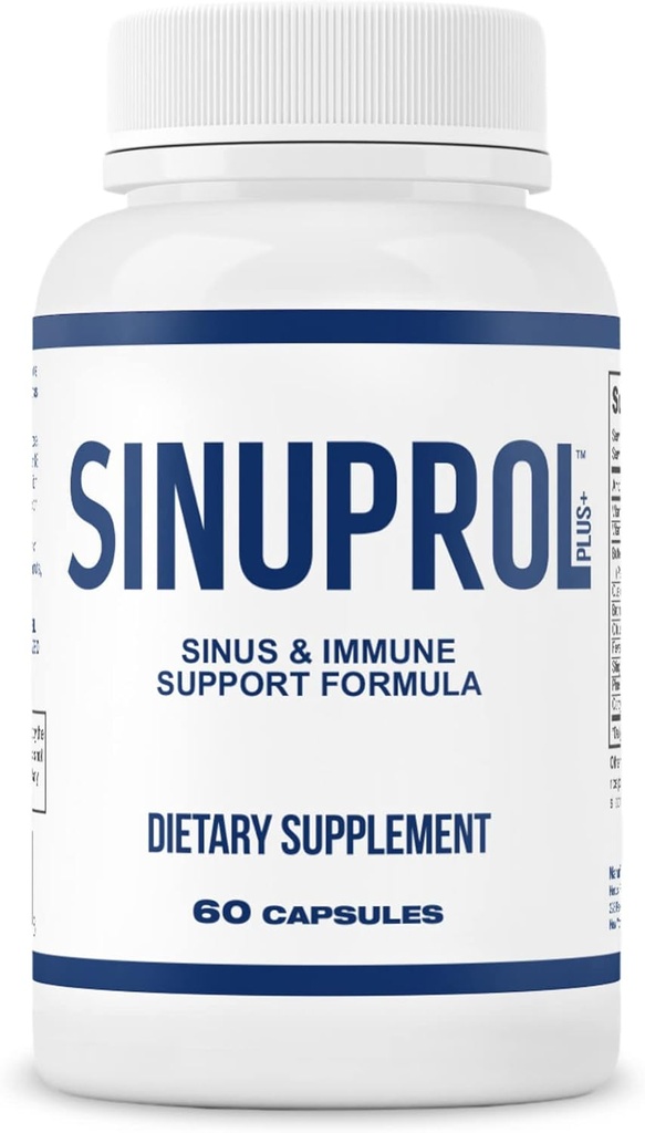 Mizzle SinuProl Nasal & Imune Suplemen Dukungan dengan Quercetin dengan Bromelain, Opsi Ideal bagi Orang-orang Yang Rely pada Natural Sinus Decongestant, Sinus Rinse atau Antihistamin Alam, 60 Kapsul