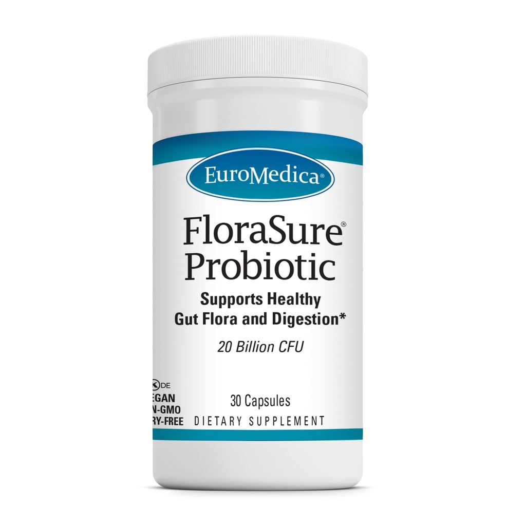 EuroMedica FloraSure Probiotic - Districule Supplement to Aid Against Occational Bloating & Relief - Gut Health Suppport with Bifidobacterium Bifidum - 30 Capsules