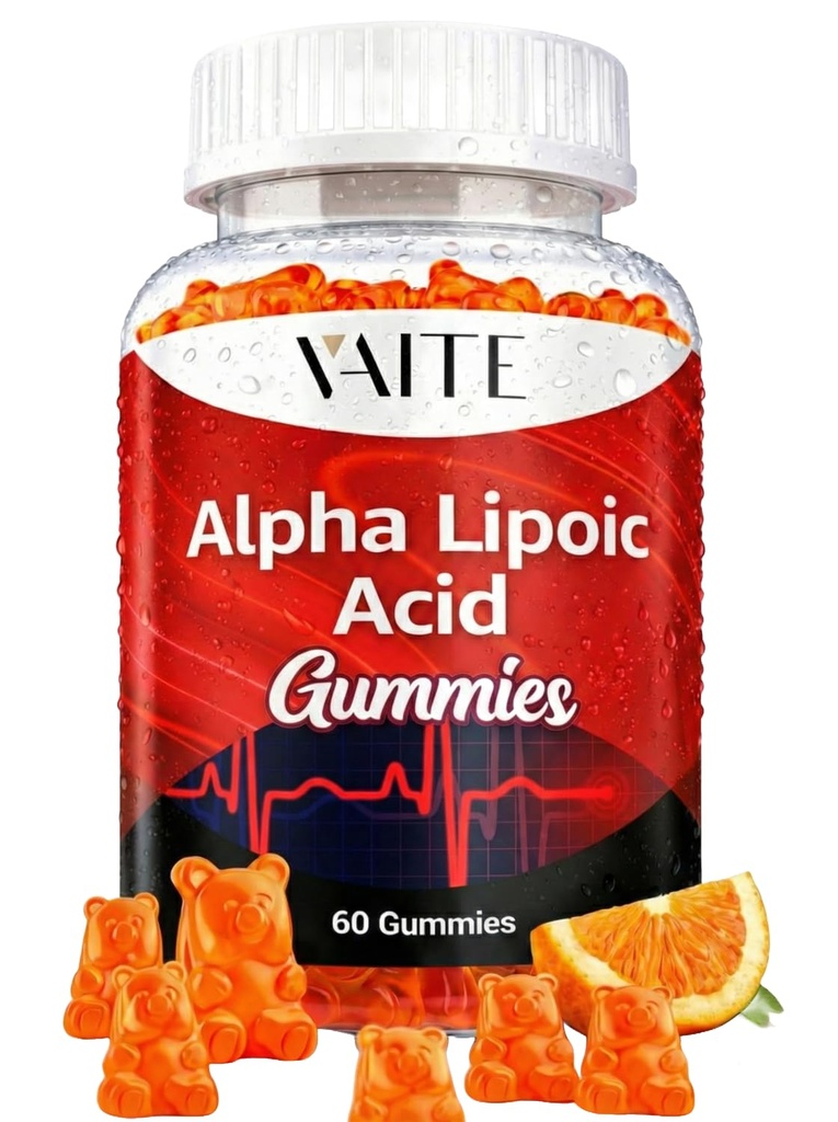 Alpha Lipoic Acid Gummies 1000mg, Tambahan ALA untuk Otak & Nerve Dukungan, Antioksidant, Energi - Non-GMO, Vegan, Gluten- Bebas - 60 Chewables untuk Vitalitas dan Kenyalitas untuk Pria & Perempuan