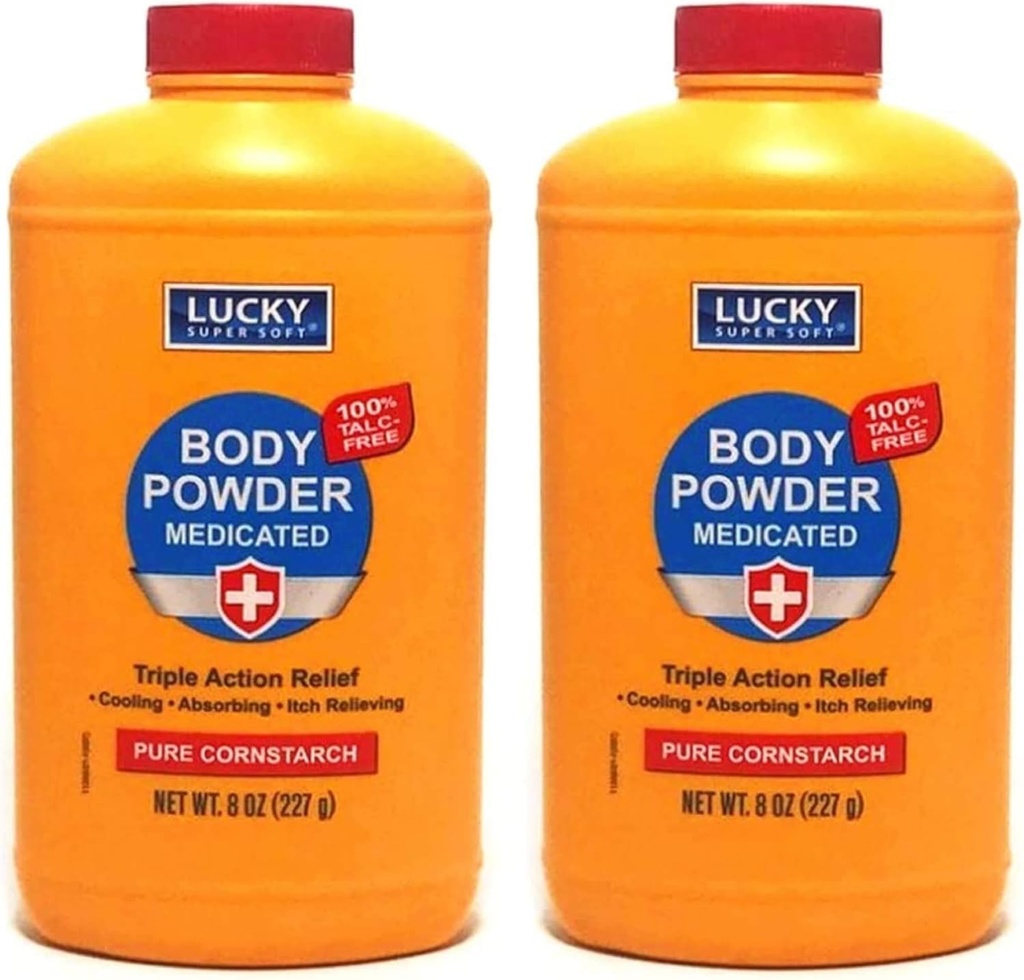 2 pc Body Powder Diobati 8 oz 124; Triple Action Relief 100% Talc-Free Alac4; Powder tubuh untuk Tubuh Odor Sweat & Moiles 124; Obat Pelindung Powder 124; Anti- Itch 124; Skin protectant 126; Menthol dan Zinc Oxide