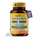 Zinc 50mg Capsules for Men and Women, 120 Count 124; Suplemen Absorbable Zinc untuk Support Sistem Imune & Overall Immunity