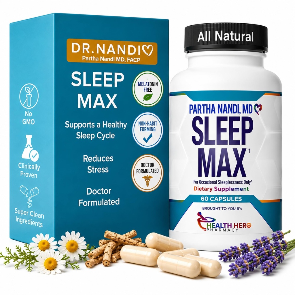 Dr Nori 's Sleep Max Natural Sleep Aid - Magnesium, GABA, 5- HTP & Taurine - REM Sleep & Deep Sleep Supplemen Without Melonales - Non-Habit Forming Vegan Herbal Sleep - NON-GMO - 60 Capsules