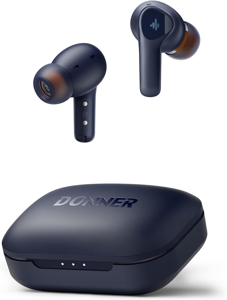 Donner Wireless Earbuds Noise Cancelling, Bluetooth 5.2 Earphones with ENC for Clear Calls, 12mm Driver & Balanced Armated, App for Sustom EQ, 32H Playtime, Fast Charging - Dobuds One, Blue