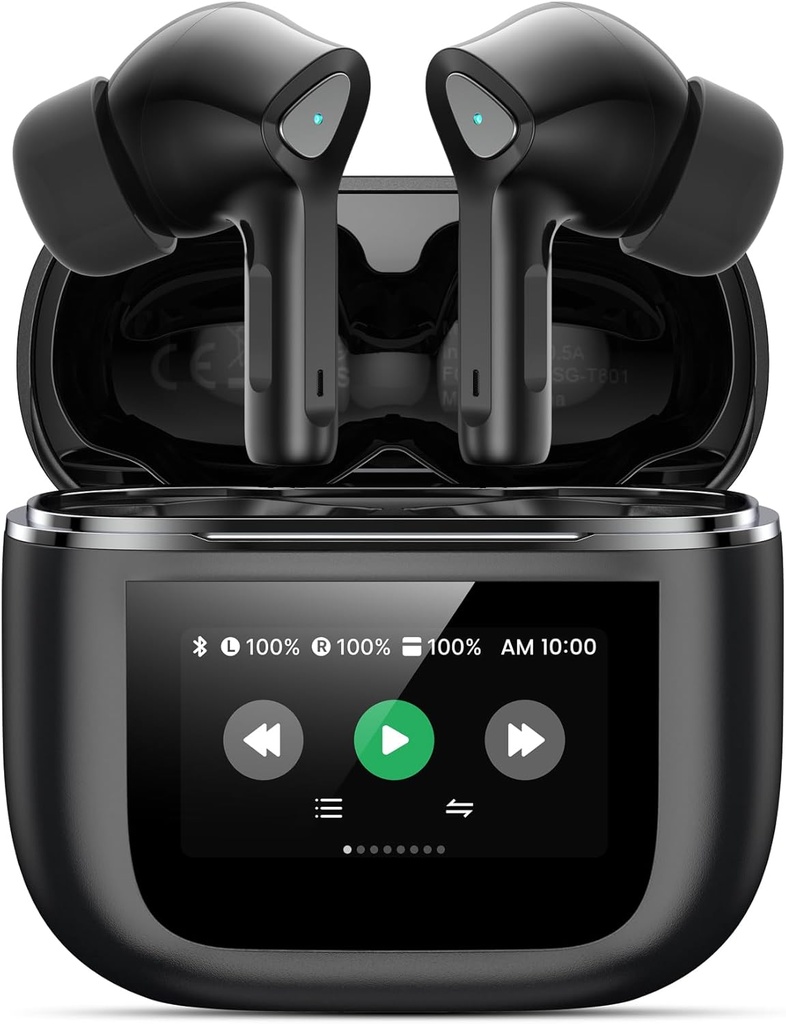 Bluetooth Earbuds Nirkabel 5.3 Headphone 50H Playtime Deep Bass Stereo Eds dengan Mic IPX7 Lighweight di Earphone untuk Pad Android / iOS Phones for Women