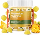 90 Count Magnesium Glycinate Gummies 400mg w / Ashwagandha Suplement - Sugar Free Zinc Magnesium Glycinate Suplemen Ashwagandha Gummies for Dewasa Pineapple Flavor