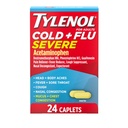 Tylenol Cold + Flu Praster Medicine Caplets for Fever, Pain, Batuk & Contraffic, 24 ct.