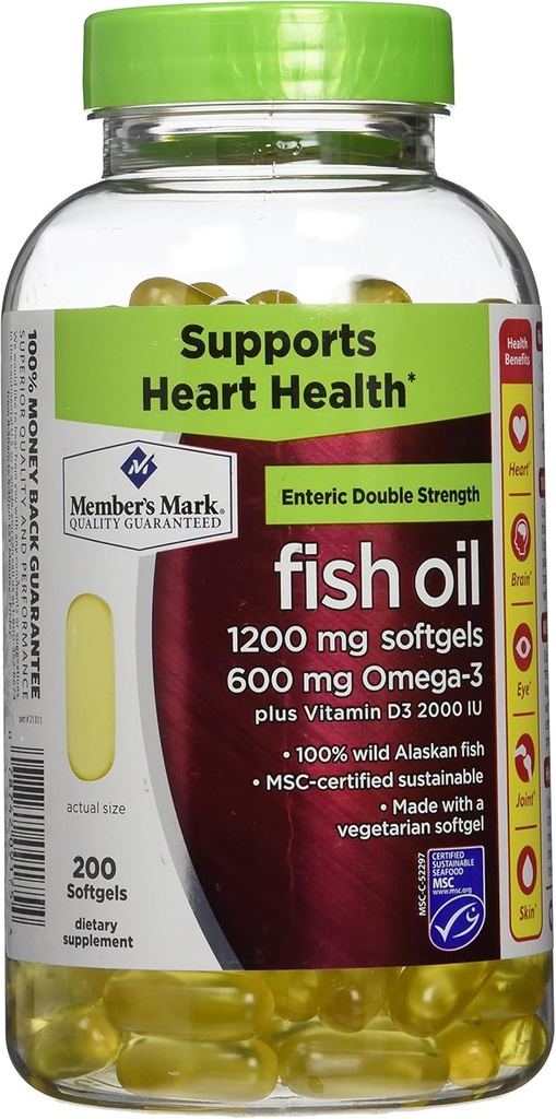 Anggota Mark Double Power Fish Oil dengan D3 - 200 ct.