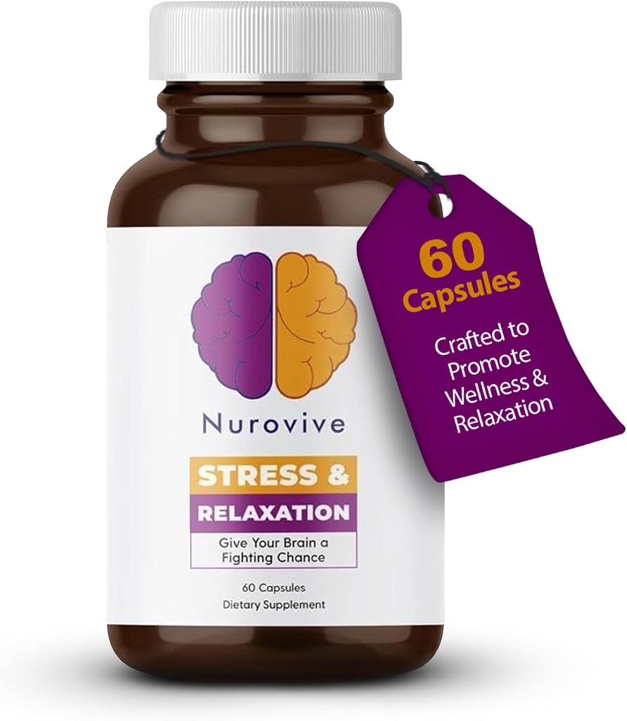 Stres & Relaxation, Mental Focus Supplement, Lemon Balm Capsules dengan Ashwagandha untuk Pria / Perempuan, Daily Wellness Dukungan, Ashwagandha Pil dengan Ginseng, Chamomile & Lebih, 60 Capsules