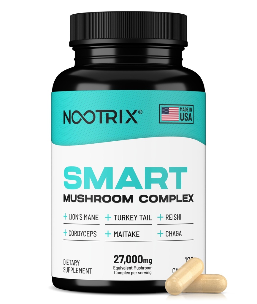 Nootrix Smart Mushroom Suppplex Suplement Hoble. Support 124. Support, Mental Focus Community, Cognitive Health & Energy 127000mg Mushroom Organik: