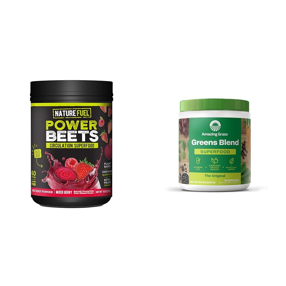 Powder Acai Berry Pomegranate Nature Fuel Energy Beet Detil, Terkonsentrasi & Amazing Grass Greend Superfood: Super Greens Powder Smoothie Mix untuk Boost Energy