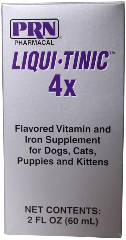 Liqui- Klinik 4x Flavored Vitamin dan Iron Suplemen untuk Anjing, Kucing, Puppy & Kittens, 2 oz.