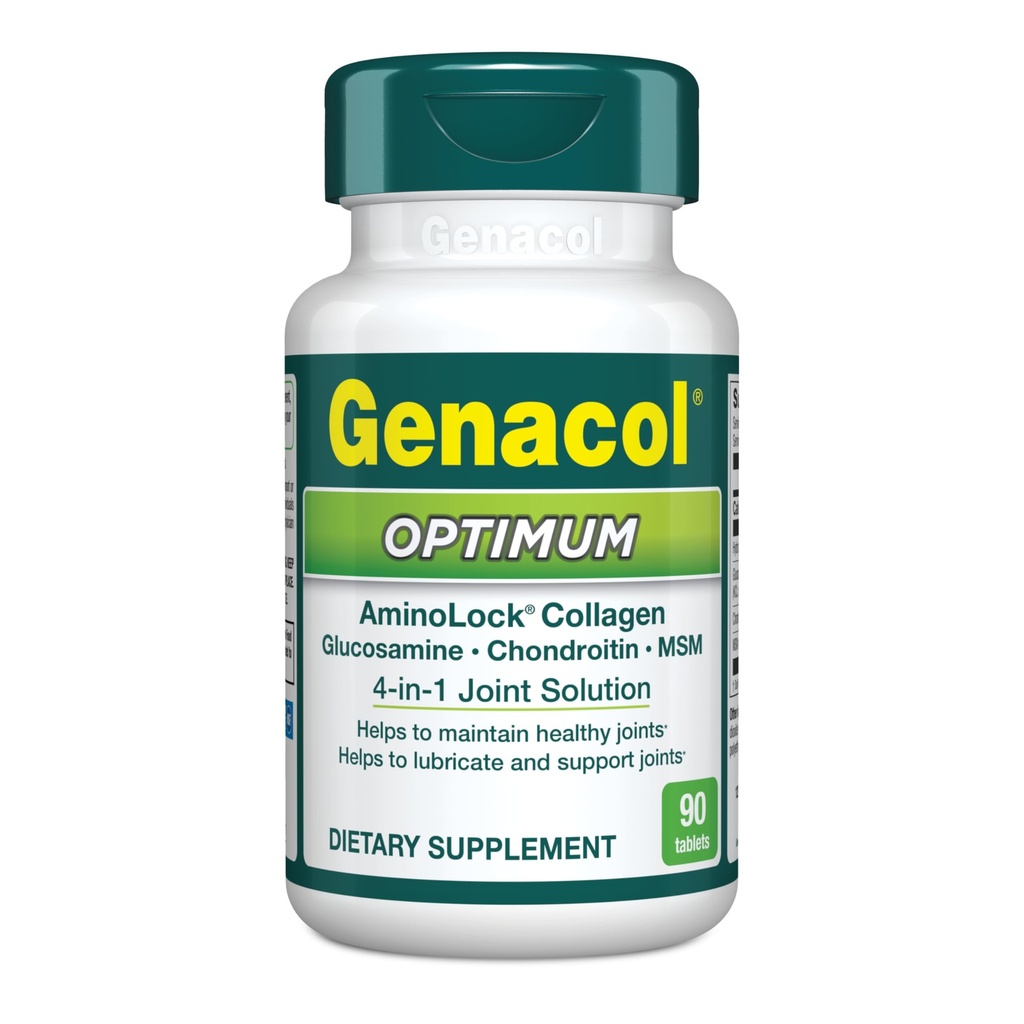 Genacol Optimum - Glucosamin, Chondroitin, MSM, dan Ultra- Collagen Collagen Tablet, Joints Sehat, Protects & Lubricate Cartilage, 90 Tablet (30- Day Supply)