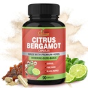 Organik Cadane Citrus Bergamot Extract Capsules, 90 Capsules, 3 Bulan Supply & Berberine, Olive, Guggul, Garlic, Pine Bark, Black Pepper