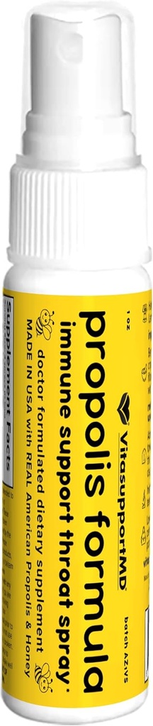 VITASUPORTMD Propolis Formula Throat Spray - Dokter Formumulasi, dibuat di AS untuk dukungan kekebalan dengan Antioksidan Alam, 1 fl oz
