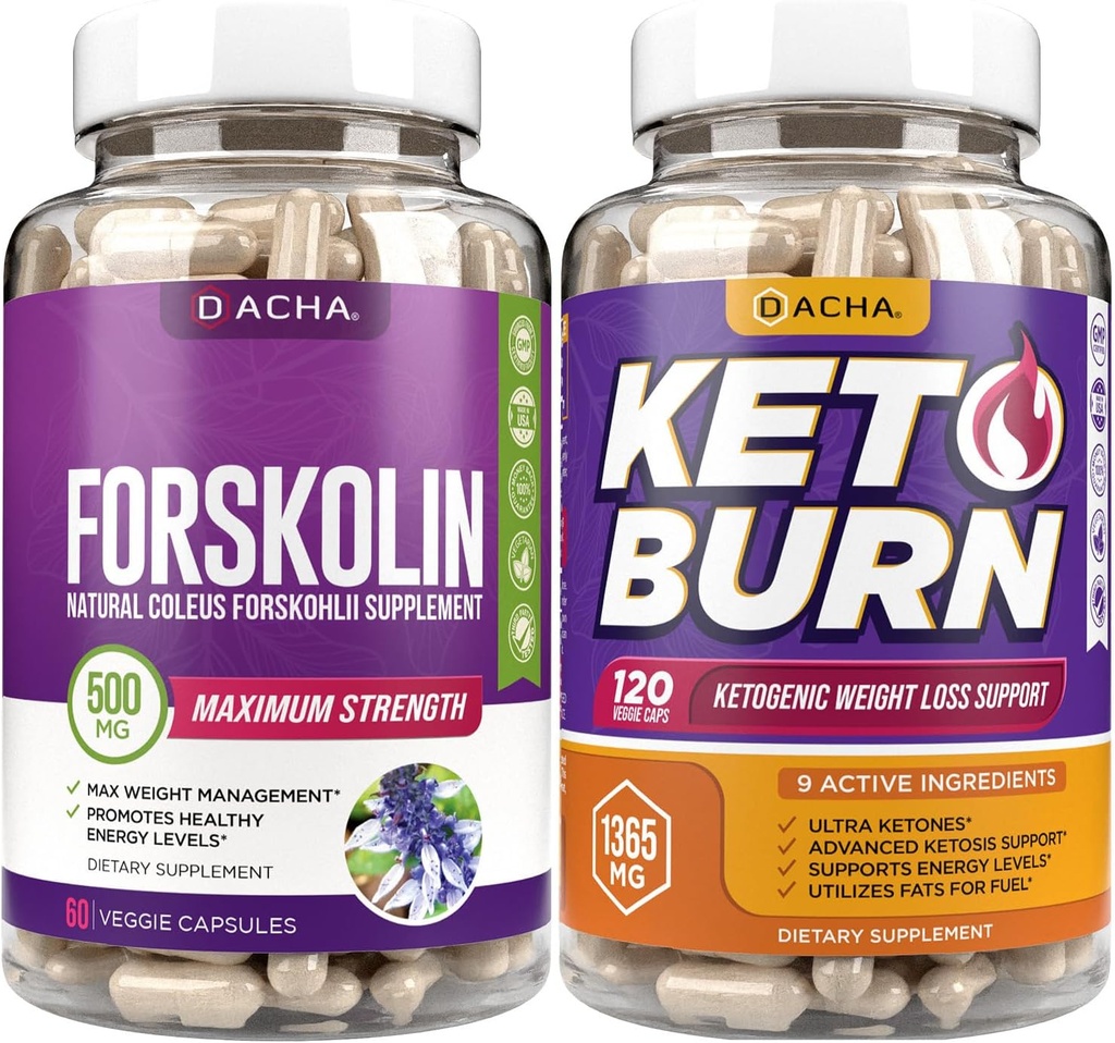 Selanjutnya Keto & Fitness Bundle - Premium Forskolin Extract Plus Keto, dengan 11 Herbs Natural untuk Max Slim Lihat, Pil Kekuatan Ultra, Dukungan kekebalan, Lost Fast
