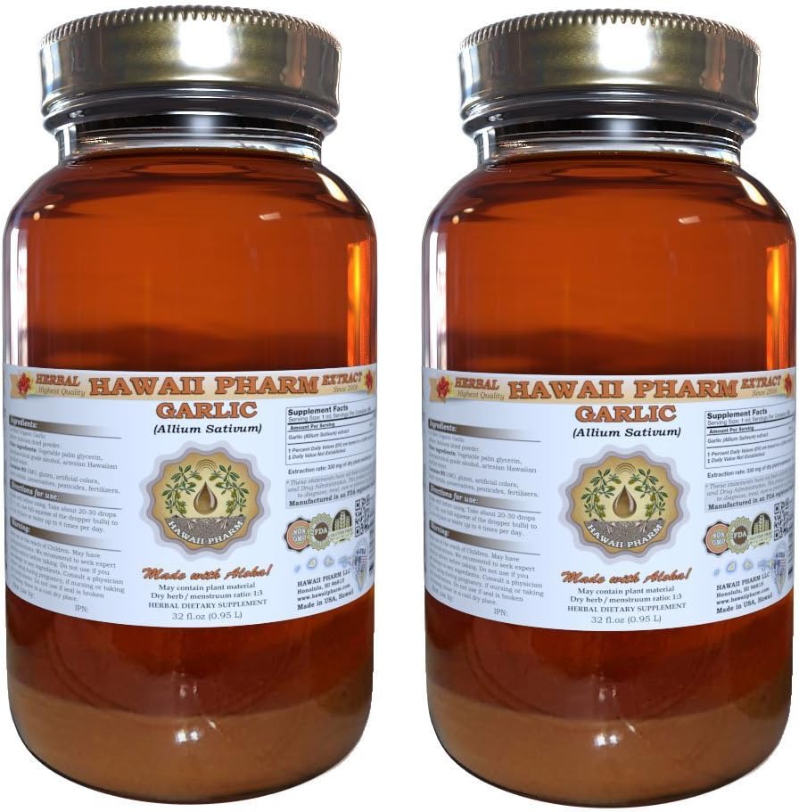 Hawaii Pharm Bawang putih (Allium sativum) Cair Extract 2x32 Oz