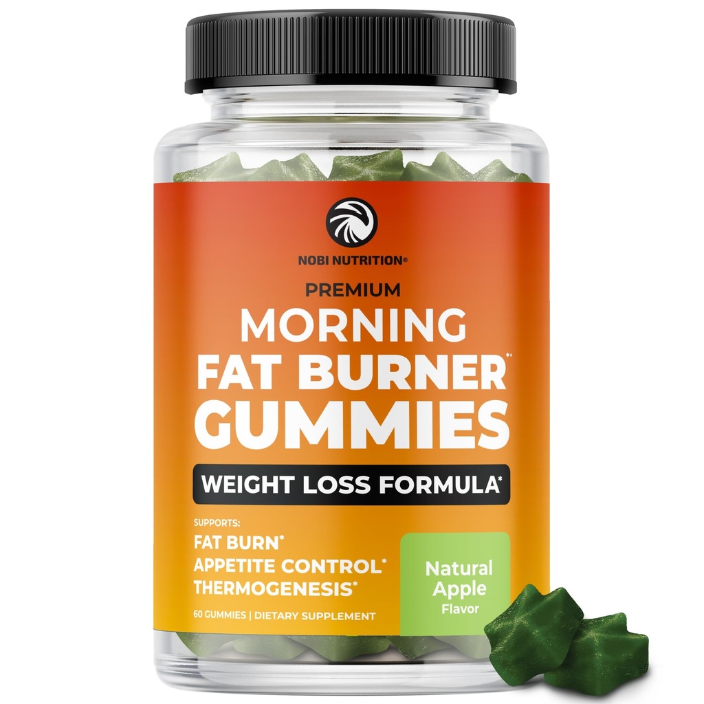 Morning Fat Burner Gummies 124; Weight Los for Women & Men & 4; Appetite Supressant & Metabolism Booster Booster; Thermogenic Belly Fat Burner dengan Green Tea, Garcinia, Green Coffee Bean & More 124; 60 Gumies