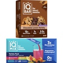 IQBAR Otak dan Tubuh Keto Protein Bars - 12 Count Chocolate Lovers Variety Low Carb, Vegan Bars & IQMIX Sugar Free Electrolite Powder Paket - 20 Count Variety Keto Elektrolit dengan Lions Mane