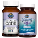 Taman Kehidupan Prenatal Multi + DHA Bundle: Vitamin Kode Raw Prenatal Multivitamin dengan Folate, 90 Vegetarian Capsules Plus Oceans Mom DHA Once Daily, 350mg DHA Fish Oil, 30 Strawberry Softgels