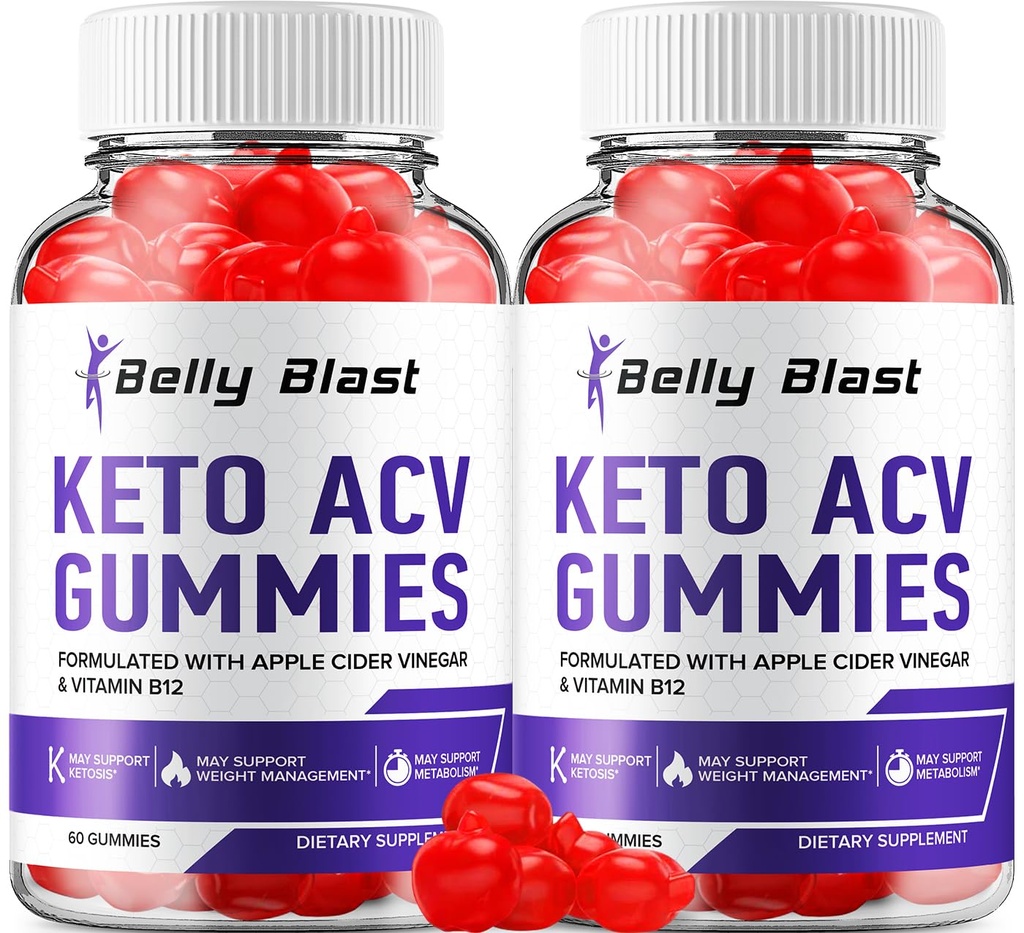 (2 Pack) Belly Blast Keto ACV Gummies - Advanced Formula Belly Blast Keto Atlet Keto Plus ACV Cummies Apple Cider Vinegar, Weight Management, BellyBlast ACV Diet Suppplemen Men (120 Gummies)