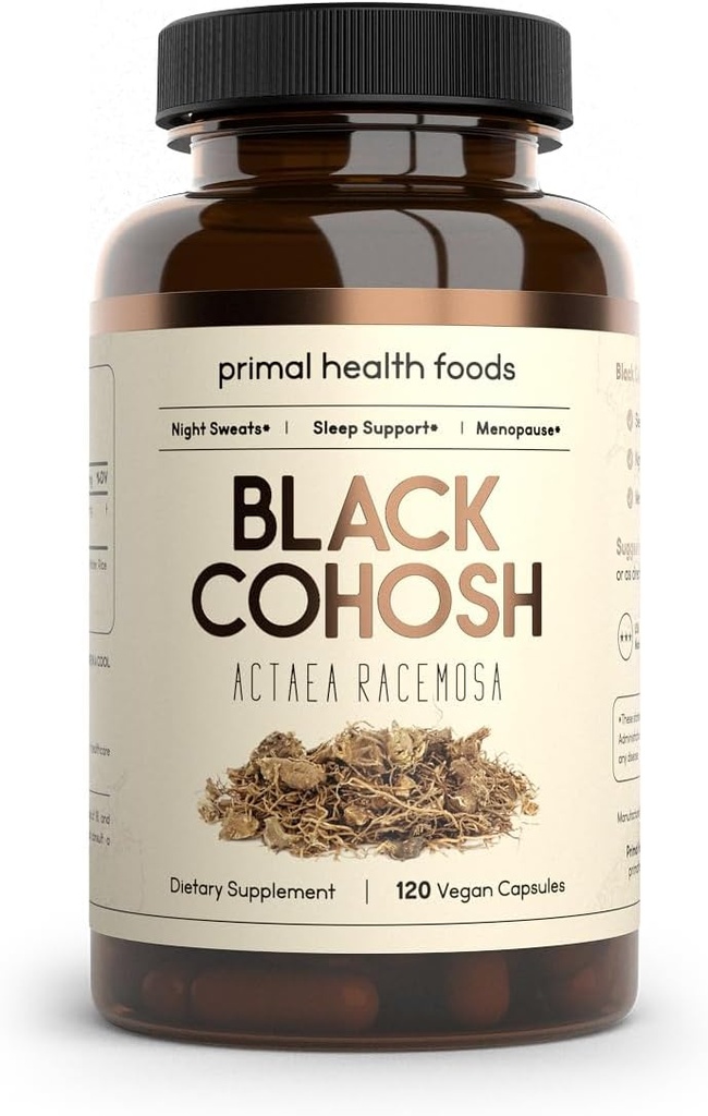 Cohosh Hitam Organik 1000 mg 60 Servings: 124; Menopause, Night Sweats and Sleep Dukung 12.4; Vegetarian, Organik, Non-GMO & Gluten Bebas