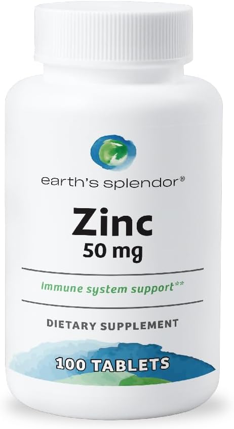 Suplemen Dukungan Immune Bumi, dengan Zinc 50mg, Membantu Menjaga Kesehatan Skin, Gandum Bebas, Tidak Ada Warna Artificial atau Flavor, Suplemen Mineral untuk Pria & Perempuan (100 Tablet)