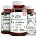 Nuttra Natural GTF Chromium Polynikotinate dengan ChromeMate, Supports Body Metabolisme, Provive Body Health, Cardiovascular Health 200 mcg, 60 Vegan Tablet