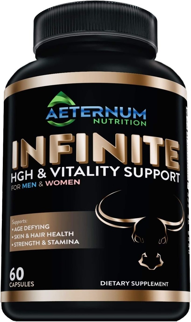 Infinite-HGH-Testosteron-Vitalitas Suplemen Termasuk Argnine- Glutamine, dan More! untuk Pria dan Wanita 60 Capsules per Botol.