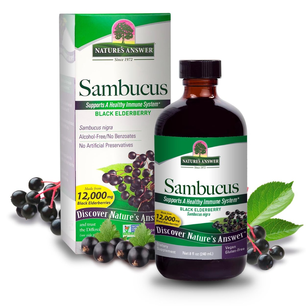 Nature 's Respons Sambucus Elder Berry Extract Syrup 8 Ounce (3 Pack) Alag 124; Daily Ammune Support 124; Packed with Antioksidants 124; Family Friendly 124; Flue Season Defender