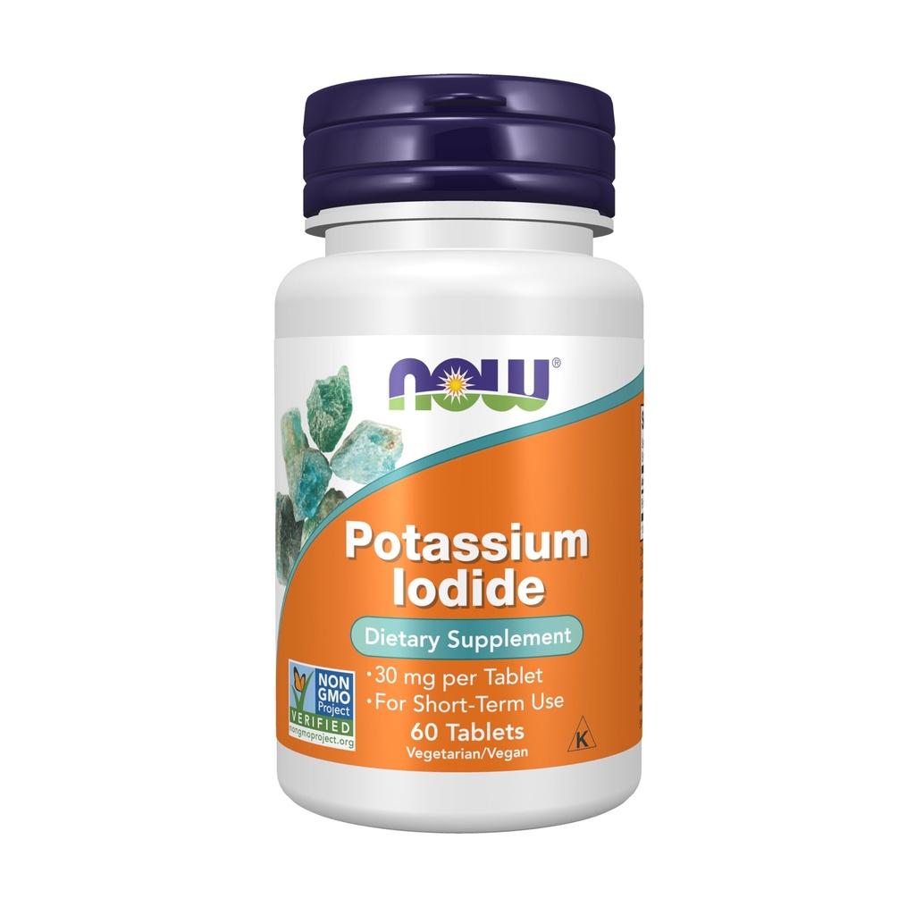Sekarang Makanan Suplemen, Potasium Iodide 30 mg, Proyek Non- GMO Diverifikasi, Tambahan Dieter, 60 tablet