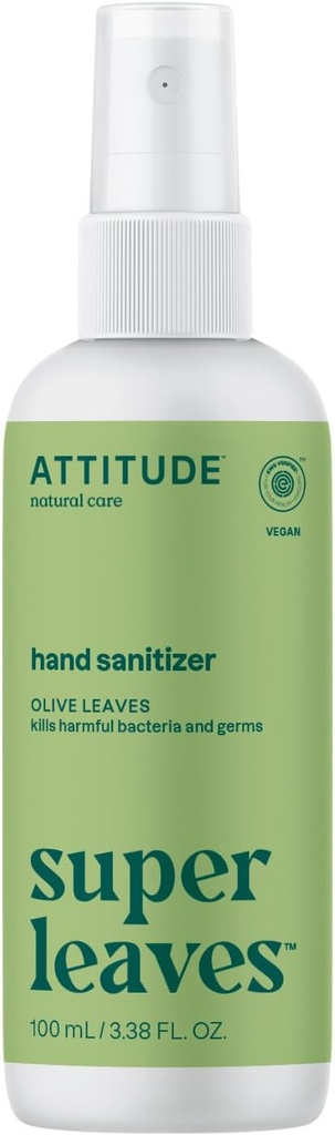 Santizer Tangan ASADE, EWG Verified, Kills Germs & Bakteria, Vegan & Plant - Based, Aman untuk Dewasa & Anak-anak, Olive Leaves Sent, 3.38 Fl Oz (Spray Bottle)