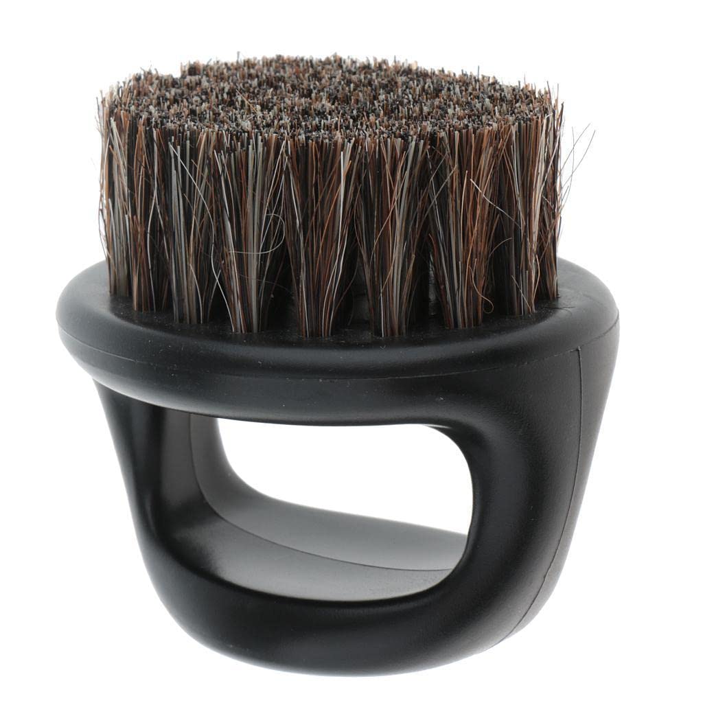 Salon Barber Wood Bristles Hair Beard Cleansing Grooming brush Men 's Mustache Comb - Black