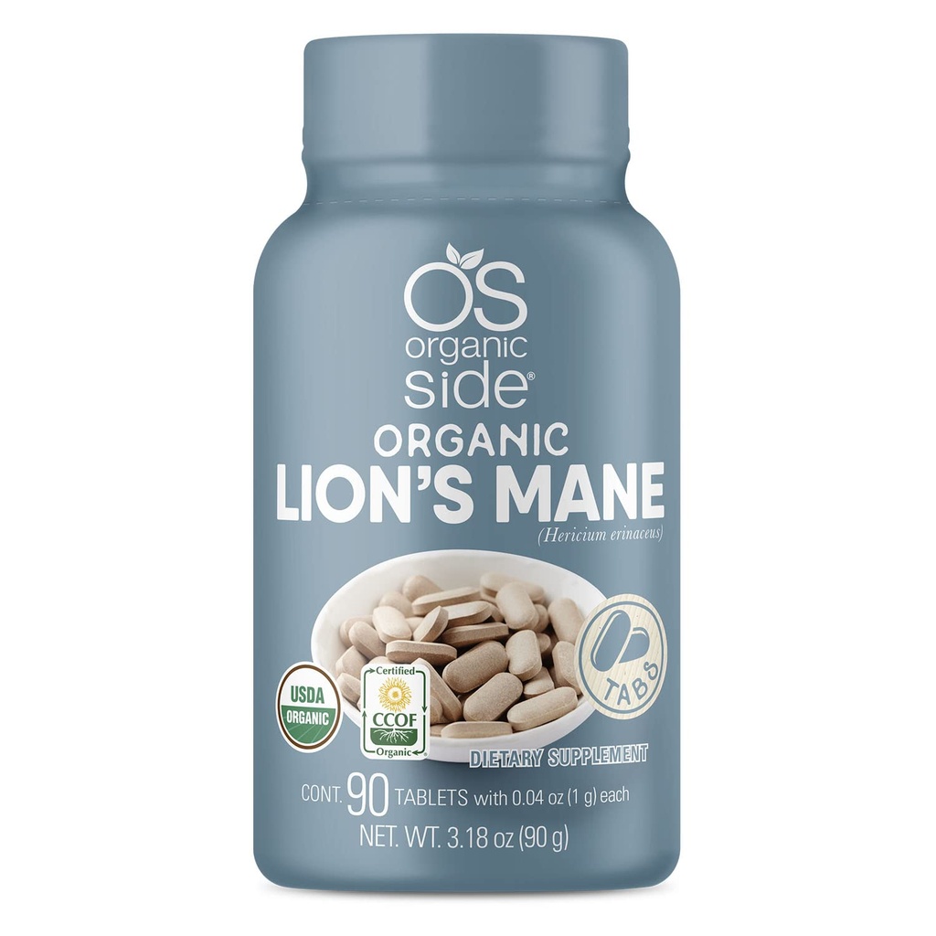 Lions Manes Manes Mane Tablet 124; 100% Pure Organic 124; USDA Certifikasi 124; Non-GMO, Pembangkit Ingatan & Fokus Dukungan 124; 1.120 Mg Per Serving 124; 90 Tablet