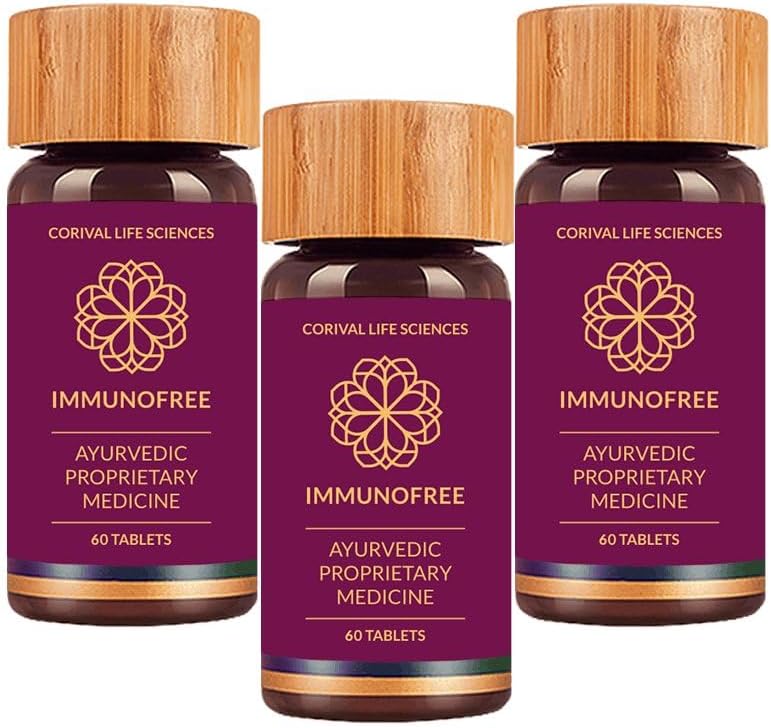 Biogetica Immunofree Herbal Supplement for Imune Support - Natural Powerblend of Tulsi, Kalmegh, Yashtimadhu & Giloon for Immune Boost - 100% Vegan - 60 Tablets- Paket 3