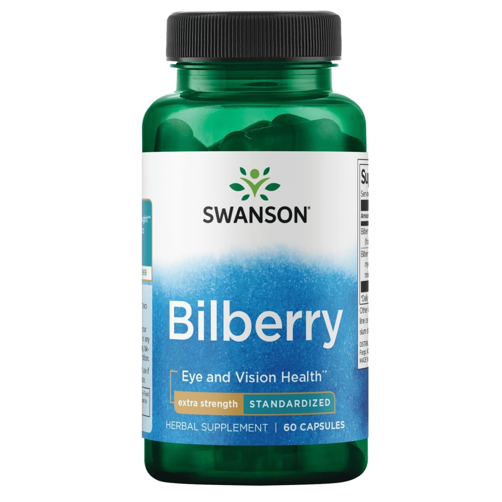 Swanson Extra- Strength Bilberry (Standardied) 100 Juta 60 Capsules