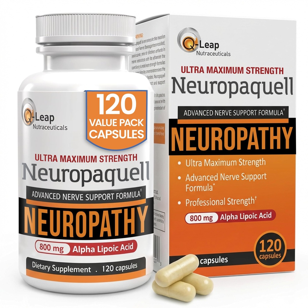 Platinum Health Alpha Lipoic Acid for Neuropathy Nerve Pain Dups, B Vitamin, L Arginine, All Natural Maximum Neuropaquell for Discomfort in Feet, Hand, Toes, 120 Capsules, 800mg