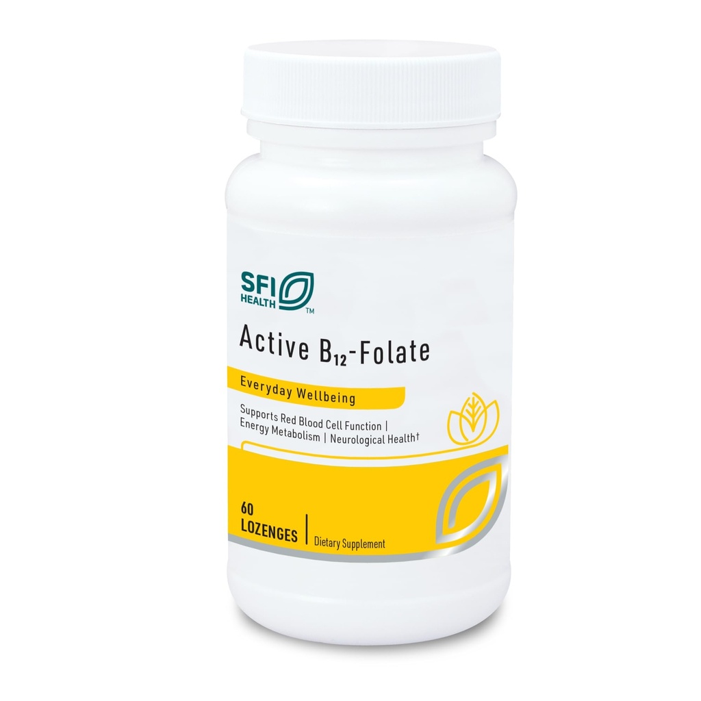 Klaire Labs SFI Health Active B12 - FIease Supplement - Lozenge yang Tak Terpecahkan dengan Metil Memolot & Vitamin B12 Methylcobalamin - Sangat Absorbable - Dukung Kesehatan Mood, Energi & Cognition (60 Count)