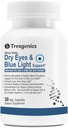 Trexgenics Dry Eyes & Blue Light Support Once Daily Vegetarian Formula dengan Lutein 10mg, Dalxanthin 2mg, Bilberry, Ginkgo, Pine Bark, Vitamin C, Zinc & Vitamin A (30 Veg Capsules)