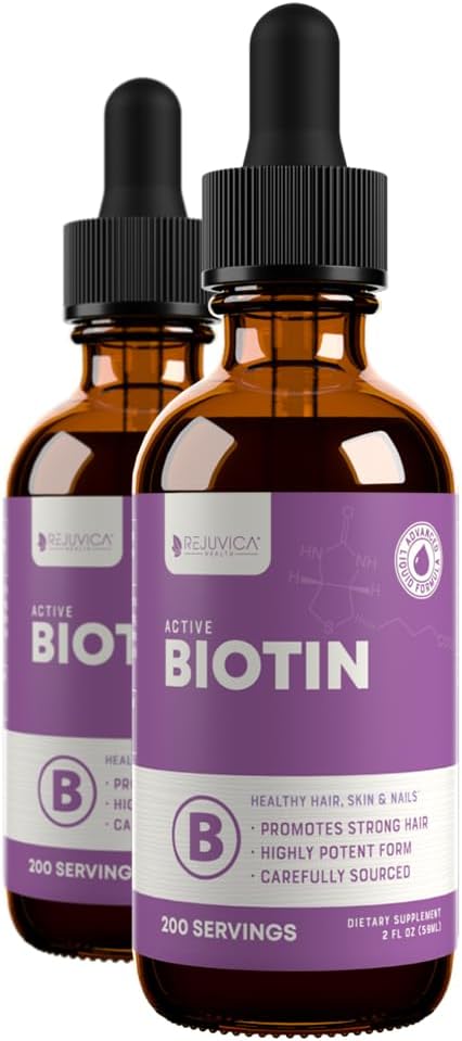 Rejuvia Health Active Biotin - Advanced Liquid Biotin Suplement - 5000mcg Dukung Hair Skin & Nails