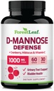 ForestLeaf D Mannose 1000mg Capsules - D-Mannose dengan Cranberry, Hibiscus & VIT C, Uriner Tract Health for Women and Men, Organic DMannose Pills for UTI, Urinary Health & Bladder Dukung 60 Capsules
