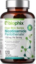 Biophix B-3 Nicotinamide Panthenate 1350 mg 120 Vcaps - Clear Skin Series B5 Acid Acid Natural Flush- Free Nicotycal Amide Niachin - Support Skin Cell Health