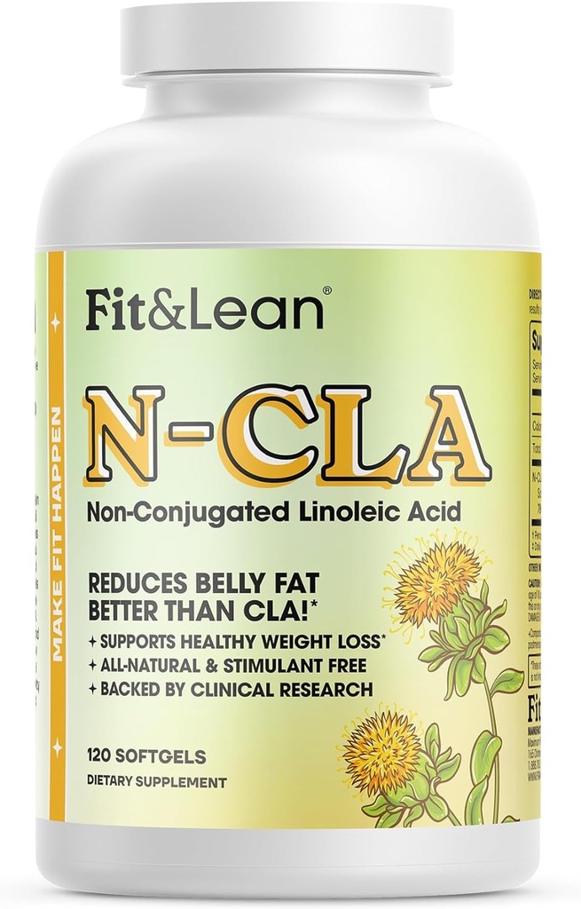 Fit & Lean N-CLA, Wheight Los Supplement, Reduces Belly Fat Than CLA, Boost Metabolism, Support Lean Muscle, Stimulant Free, Non Conjugation Linoleic Acid, 120 Pelayan (Packaging May Vary)