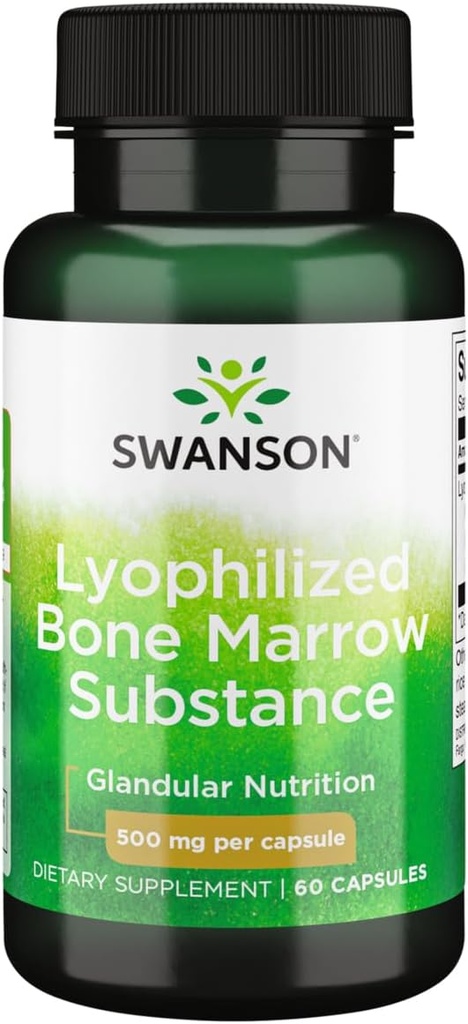 Swanson Raw Lyophilized Bone Marrow Substance 500 Miligram 60 Capsules